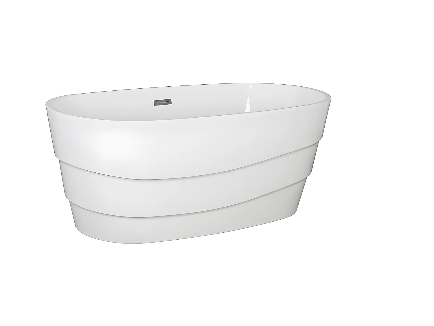 Vrijstaand designbad - 200 L - 150 x 72 x 58 cm - Wit - DOMINIKA