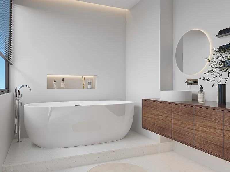 Bañera exenta - 238L - 170 x 80 x 58 cm - blanco - Acrílico - NICA