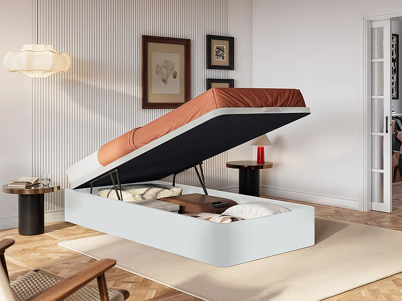 Bedbodem met opbergruimte HESTIA van YSMÉE - Mat wit - 90 x 190 cm