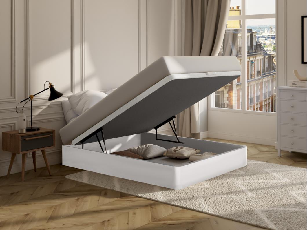 Rete letto contenitore Bianco opaco - 140 x 190 cm - HESTIA di YSMÉE