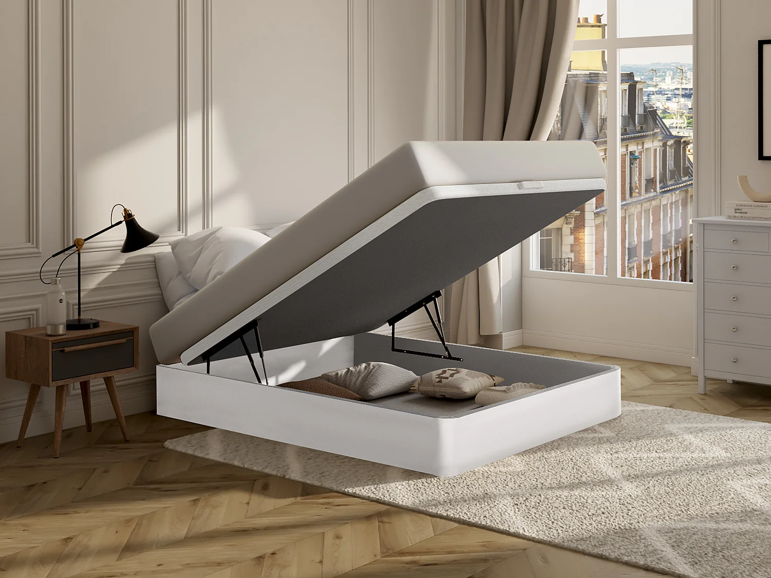Sommier coffre 160 x 200 cm - Blanc mat - HESTIA de YSMÉE