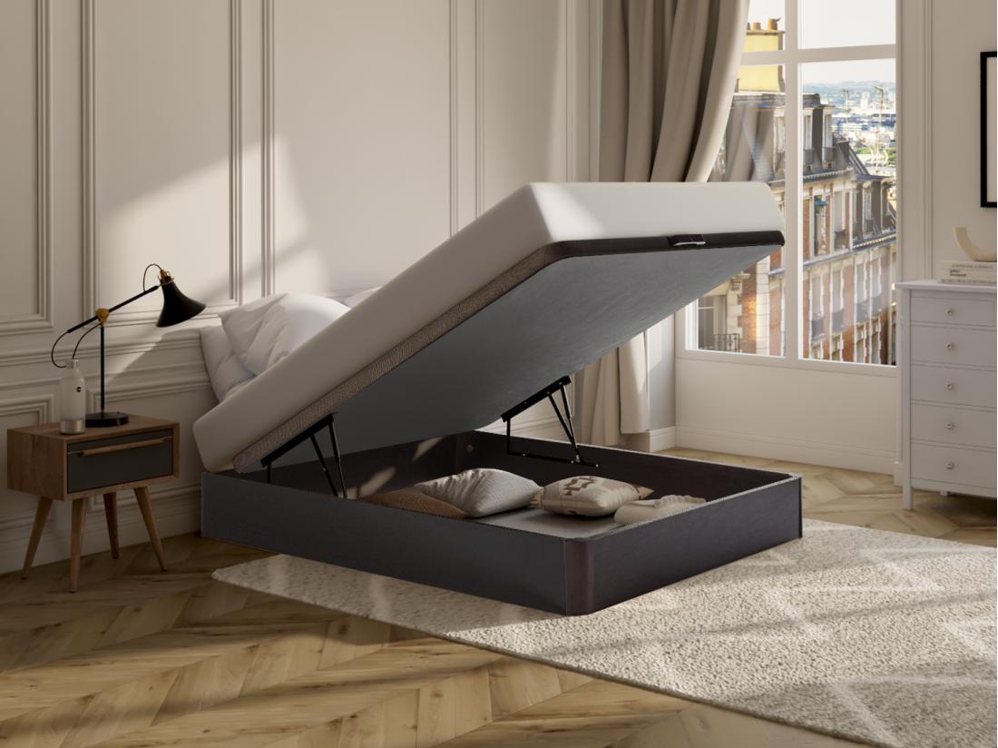 vente unique Sommier coffre 140 x 190 cm - Naturel foncé - HESTIA de YSMÉE