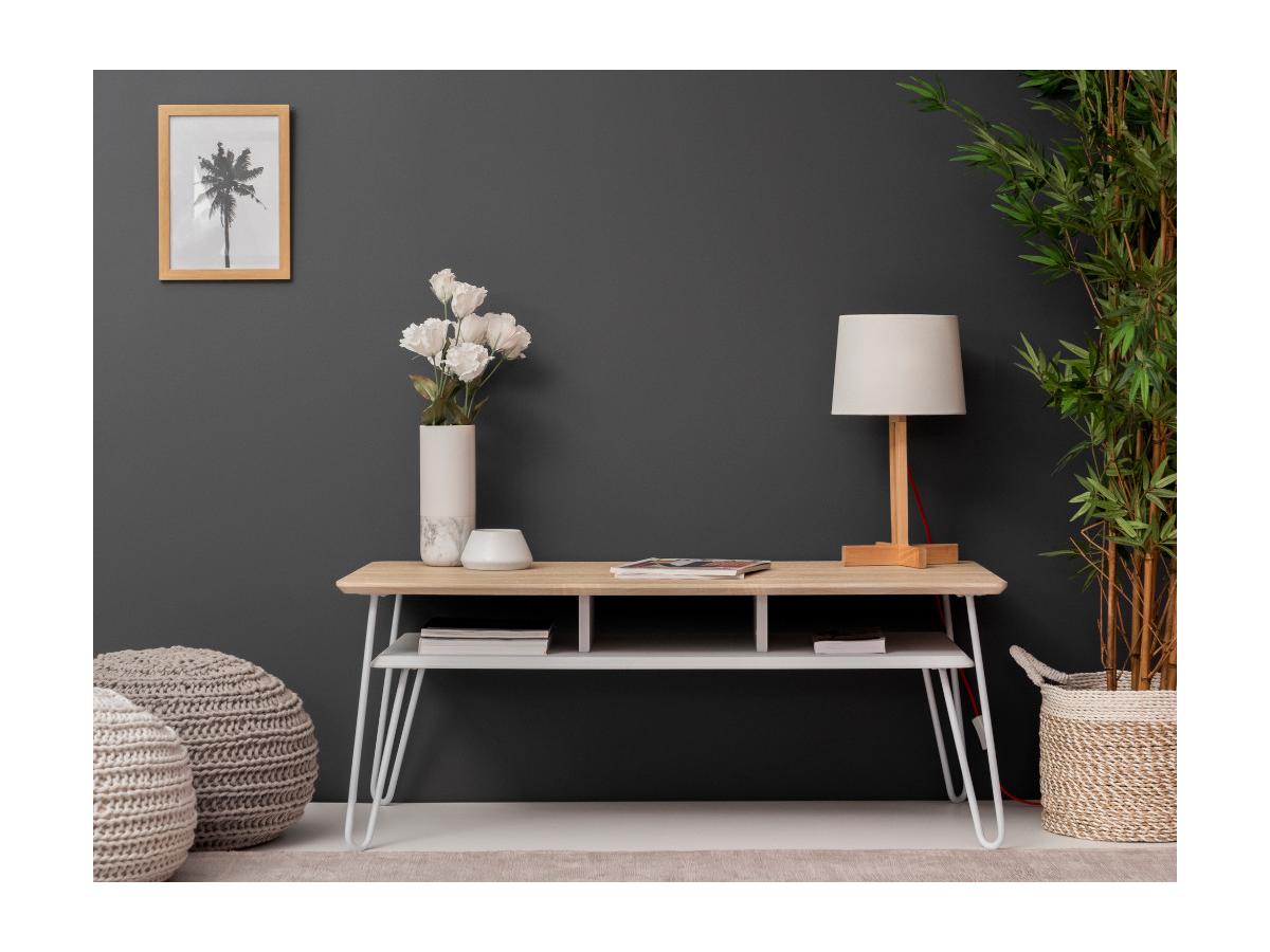 Tamaño:40 cm Color:Natura Mesa Auxiliar Kolding I Mesa de Centro Baja con Tablero de MDF I Mesa de Café con Base de Madera I Mesa de Teléfono Color: