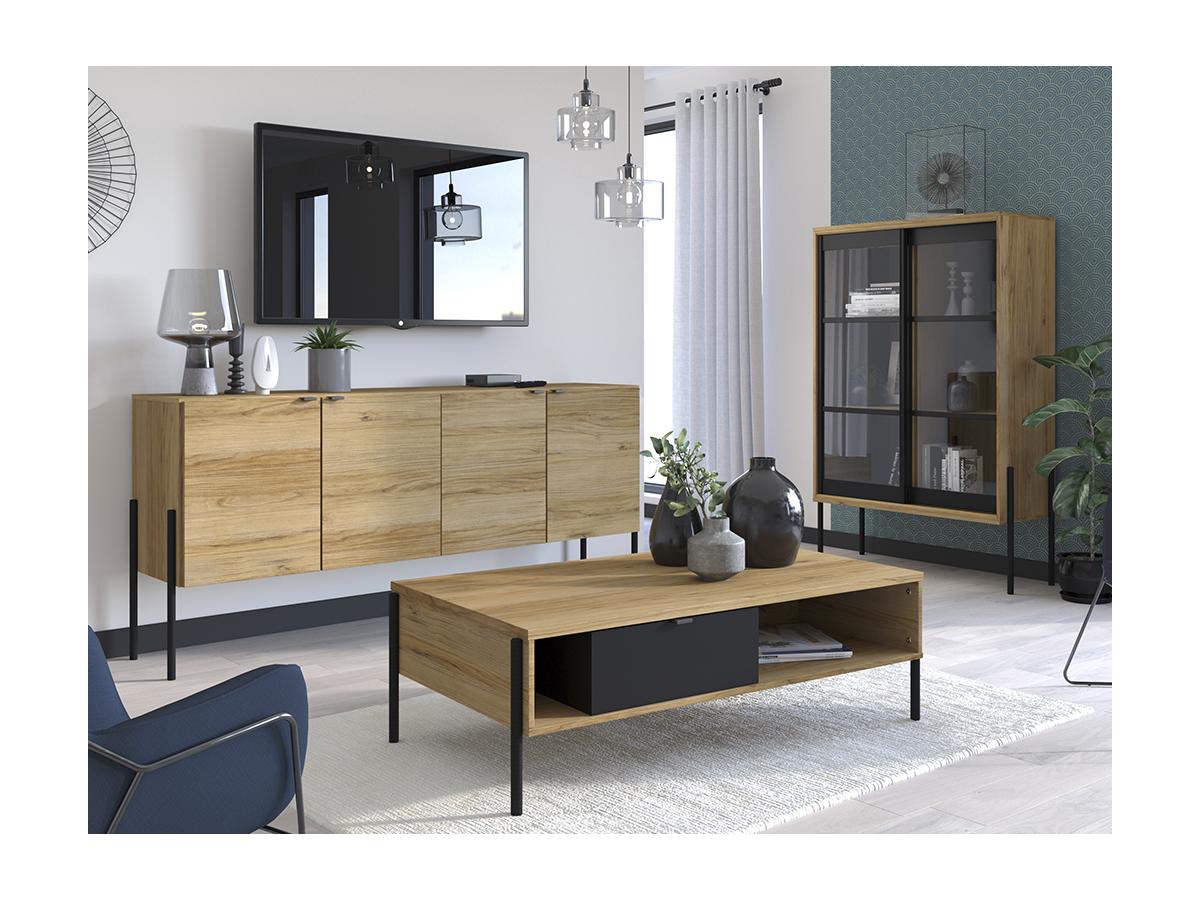 PARISOT Couchtisch MEMPHIS Eiche & Schwarz günstig kaufen