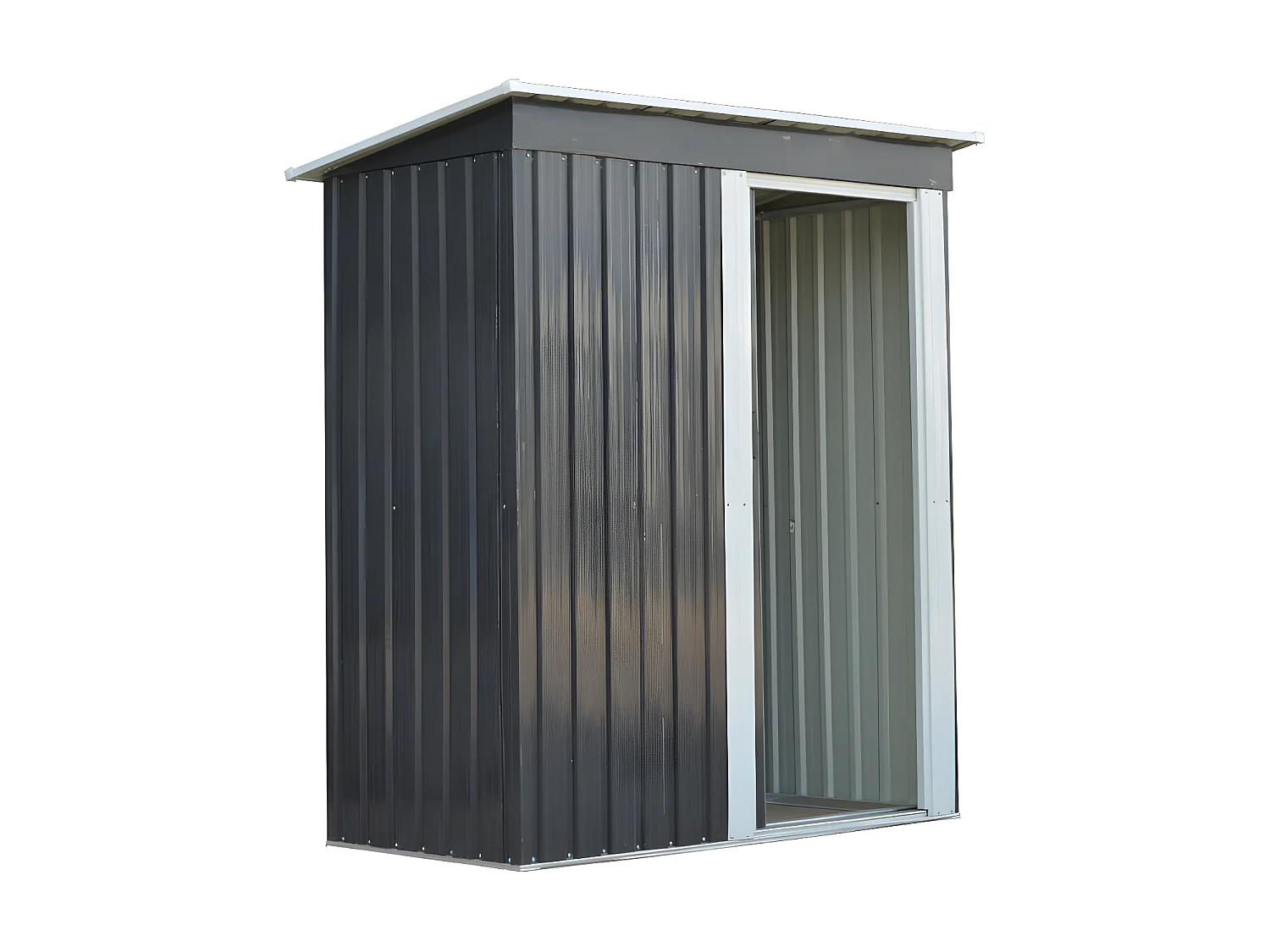 Abri de jardin métal en acier galvanisé gris 1,39 m² BIRON