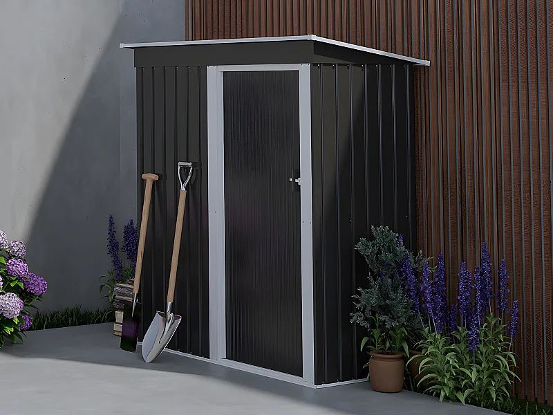 Abri de jardin métal en acier galvanisé gris 1,39 m² BIRON