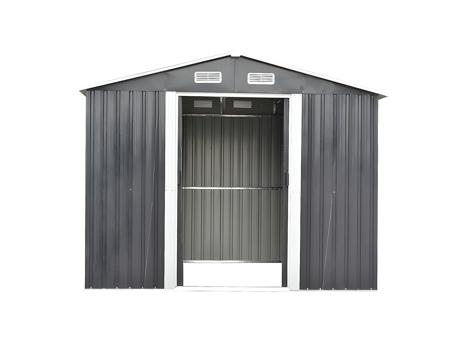 Tuinhuis van grijs gegalvaniseerd staal MANSO - 6,6m²