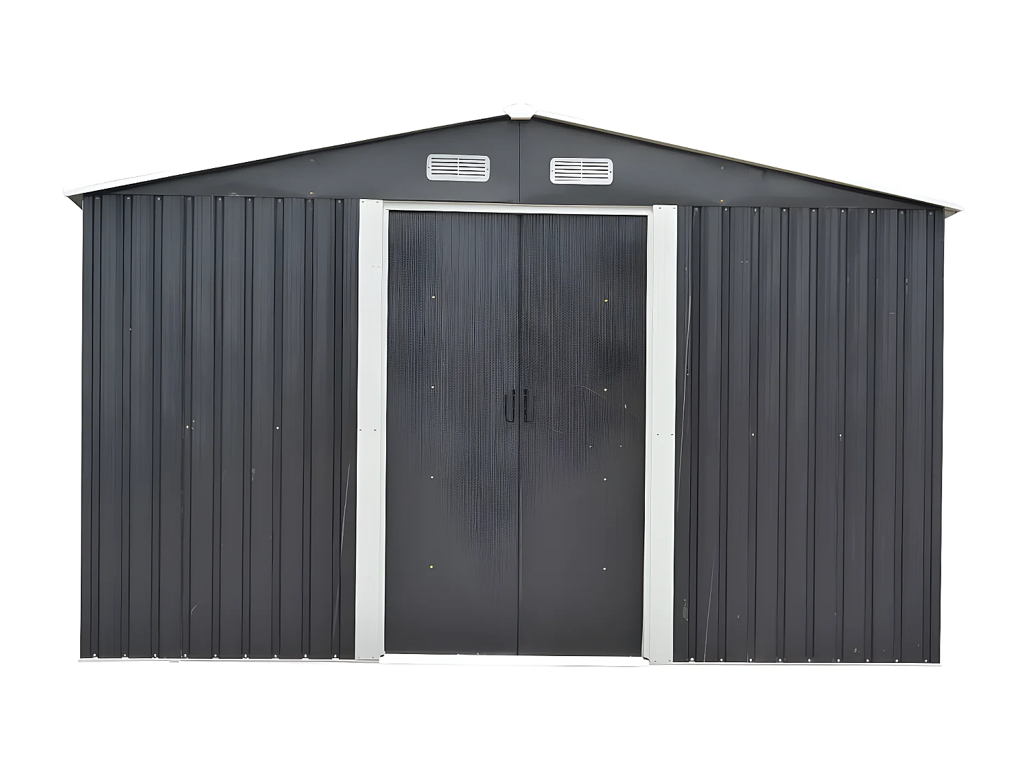 Abri de jardin métal en acier galvanisé gris 12,5 m² - MANSO