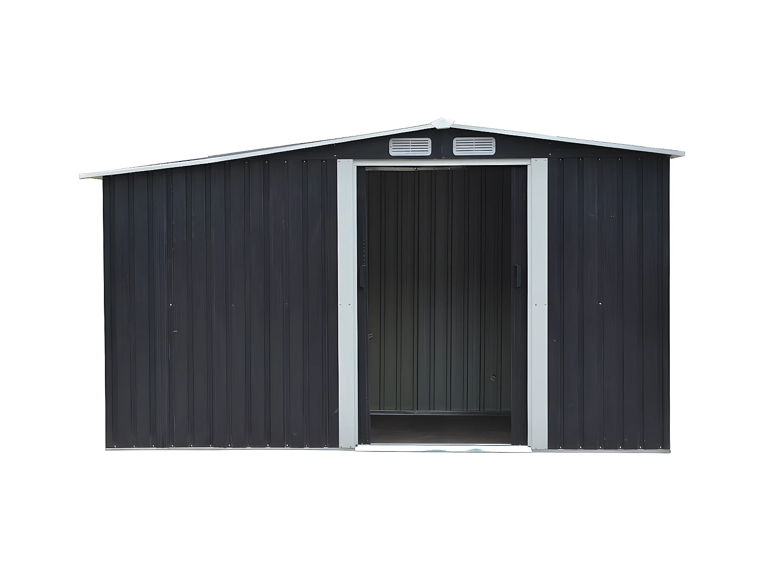 Caseta de jardín de acero galvanizado gris LERY - 6m²