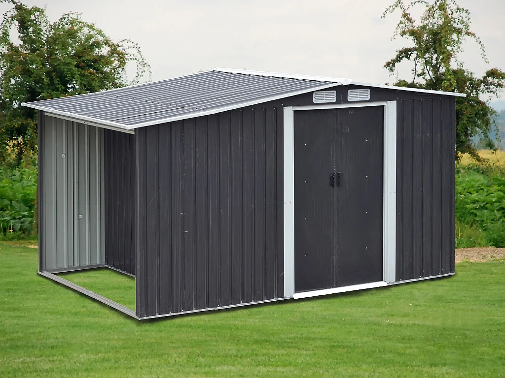 Caseta de jardín de acero galvanizado gris LERY - 6m²