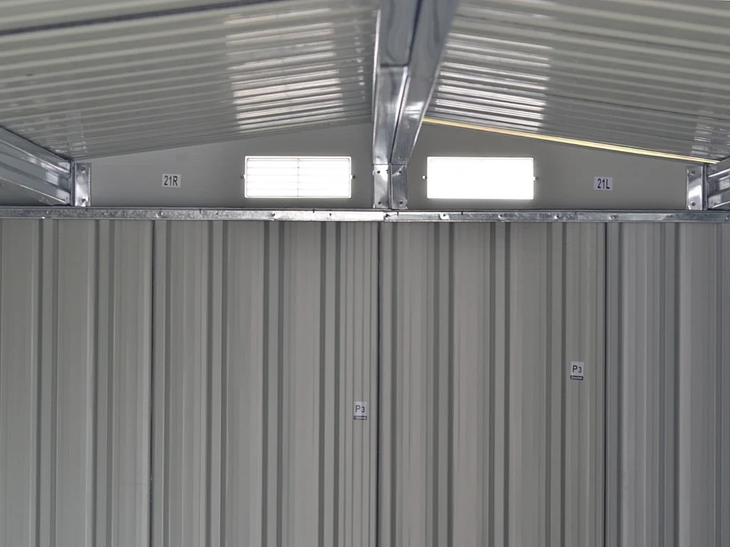 Casetta da giardino in acciaio galvanizzato grigio LERY - 10,5m²