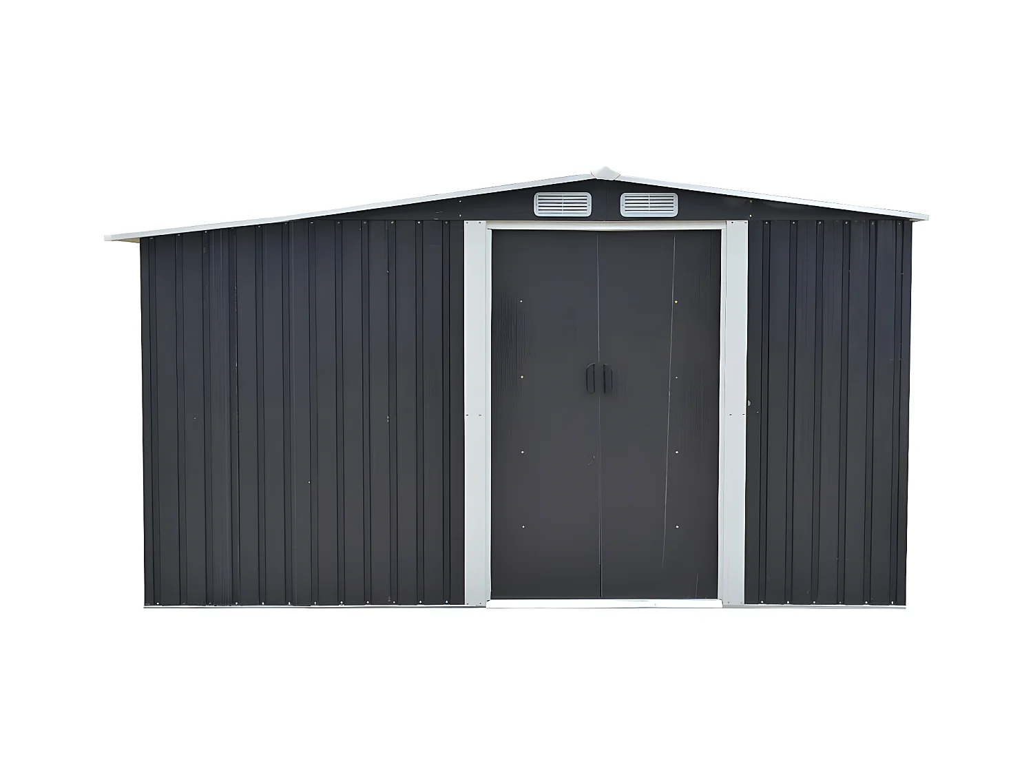 Abrigo de jardim em aço galvanizado cinza 10,5 m² - LERY