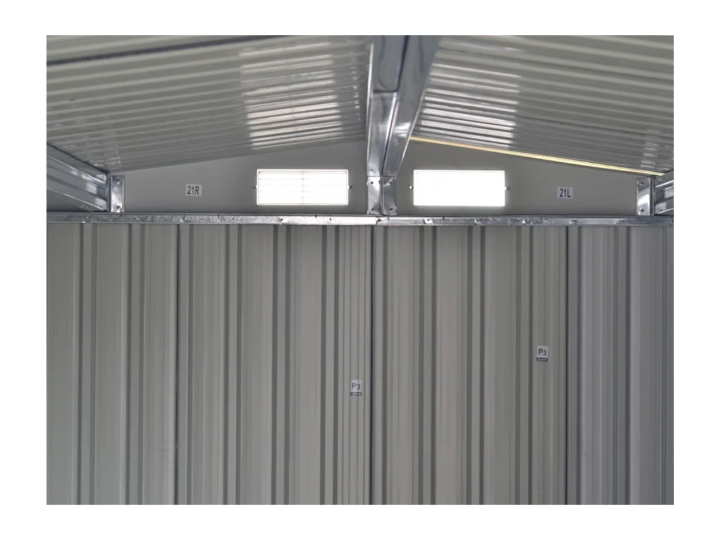Abrigo de jardim em aço galvanizado cinza 10,5 m² - LERY