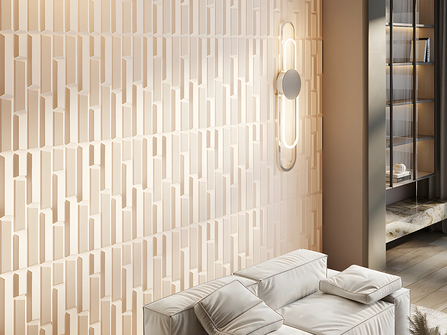 Painel de parede 3D GREAT para pintar - pack de 3m² - Conjunto de 6 peças