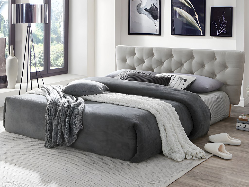 Kopfteil Bett Stoff GUNILLA - 160 cm - Beige online kaufen