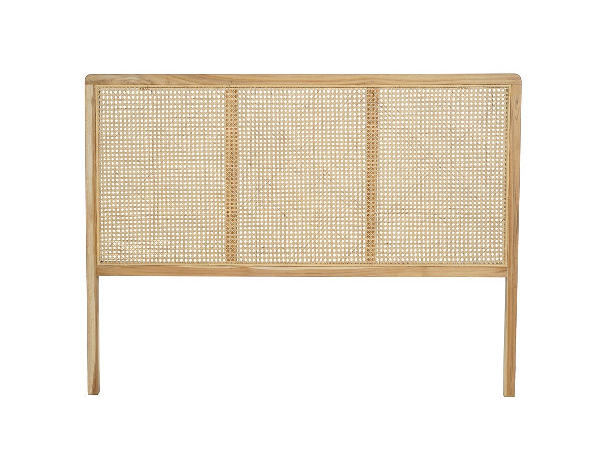 Kopfteil aus Rattangeflecht und Teakholz 160 cm CELAYA
