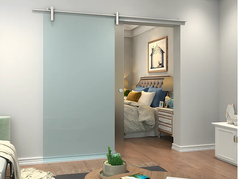 Porta scorrevole esterno muro H205 x L93 cm in Vetro temperato - CLEAVER