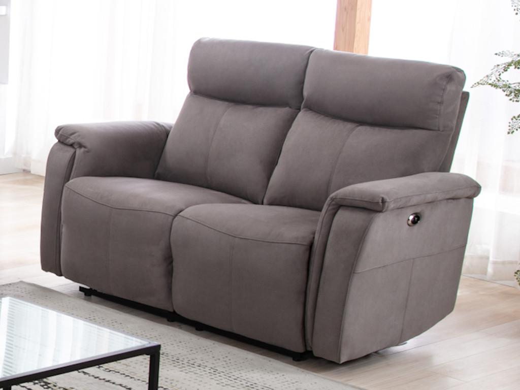 Relaxsofa elektrisch 2-Sitzer HENEL - Stoff - Grau