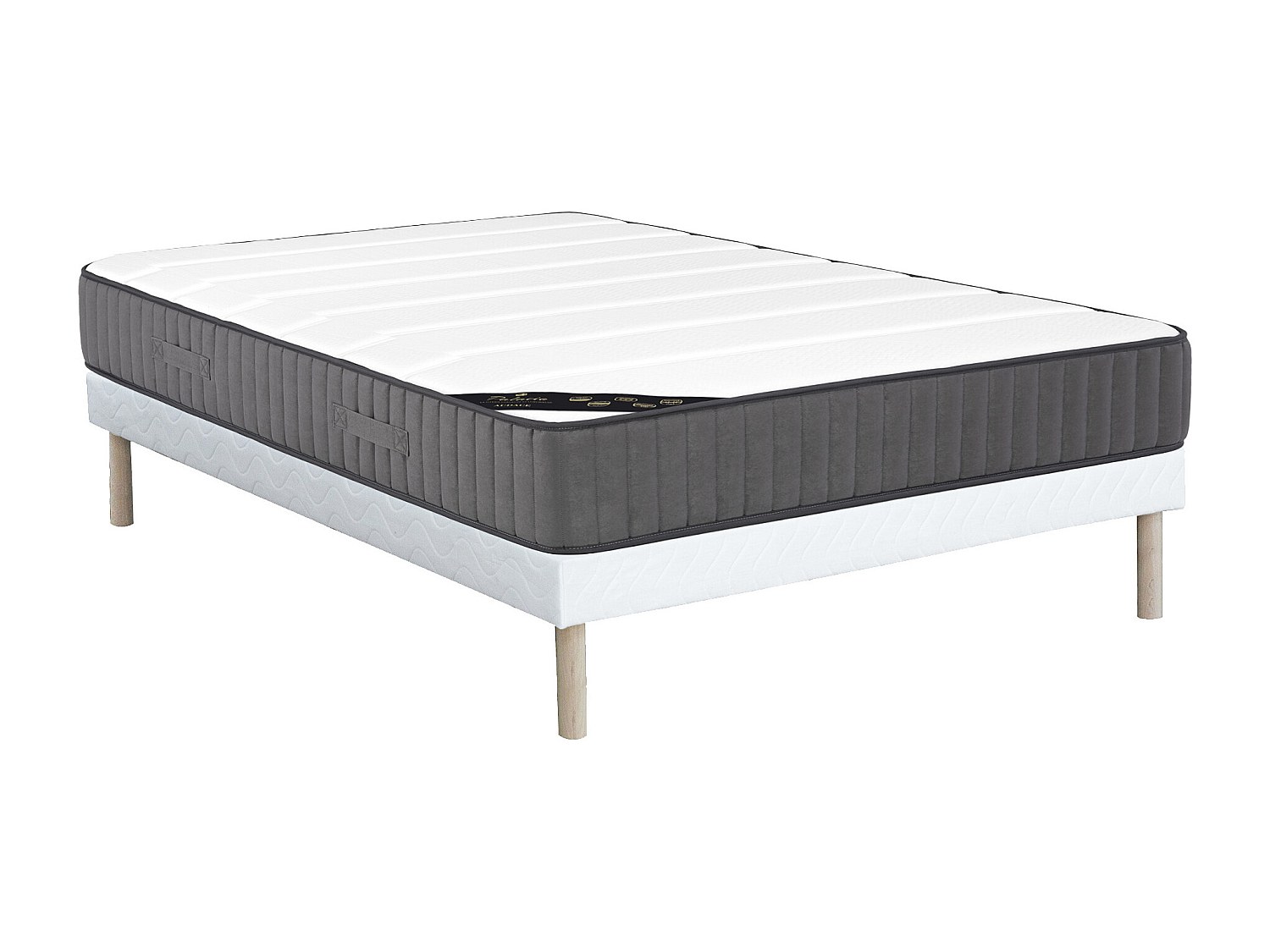 Taschenfederkernmatratze-Bettgestell-Set - 140 x 190 cm - Hybridmatratze - günstig online kaufen