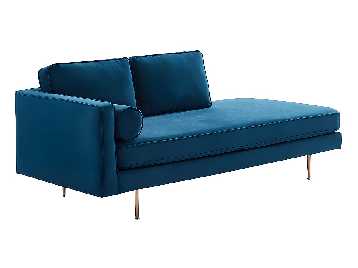 Diván terciopelo verde azulado patas metal KAHEL