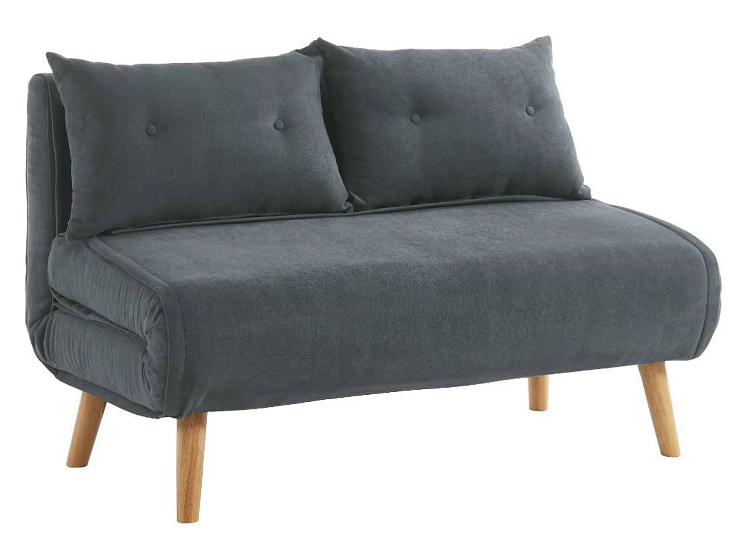 Tweezits slaapbank van stof VALERIO - Grijs