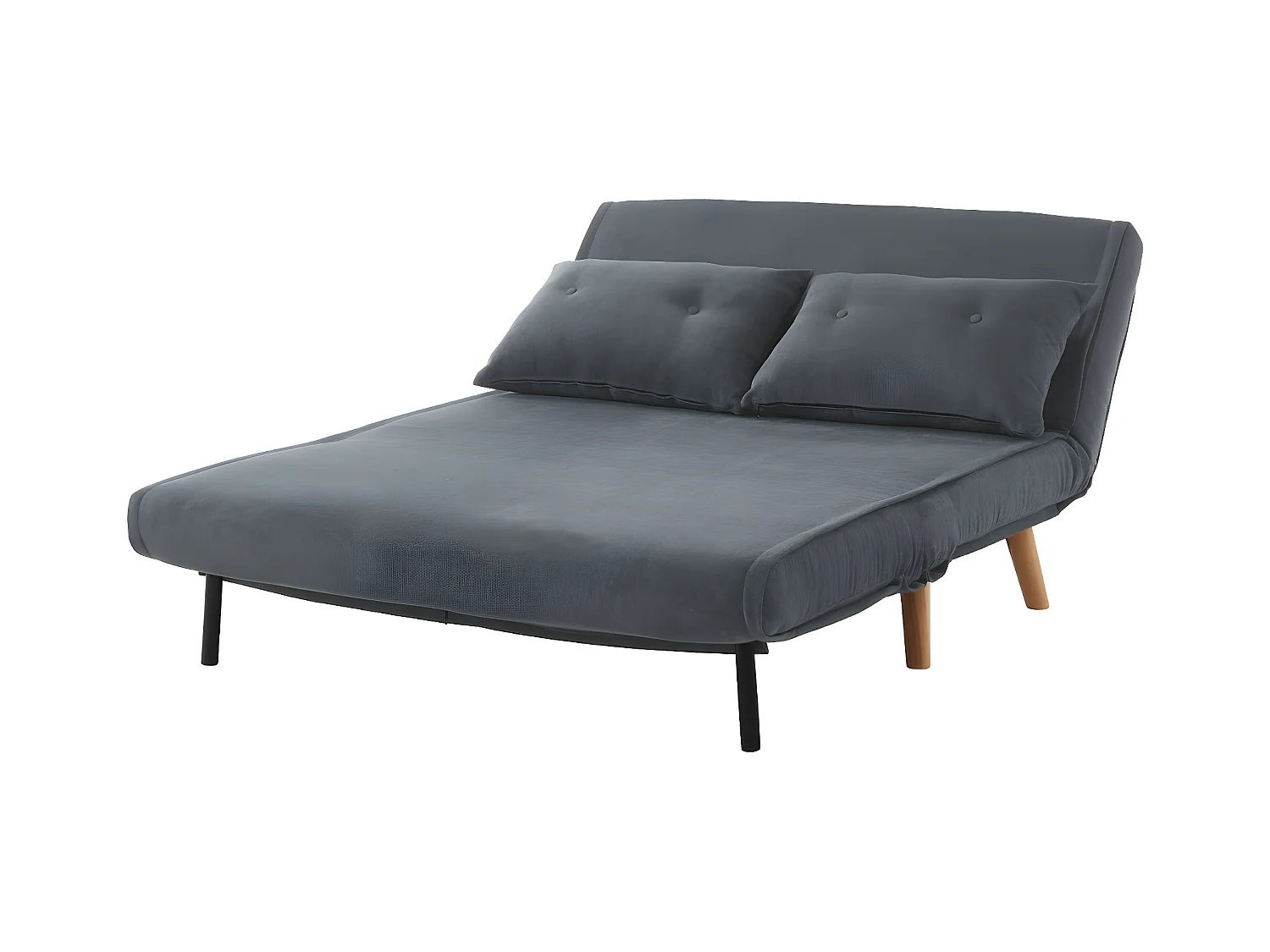 Tweezits slaapbank van stof VALERIO - Grijs