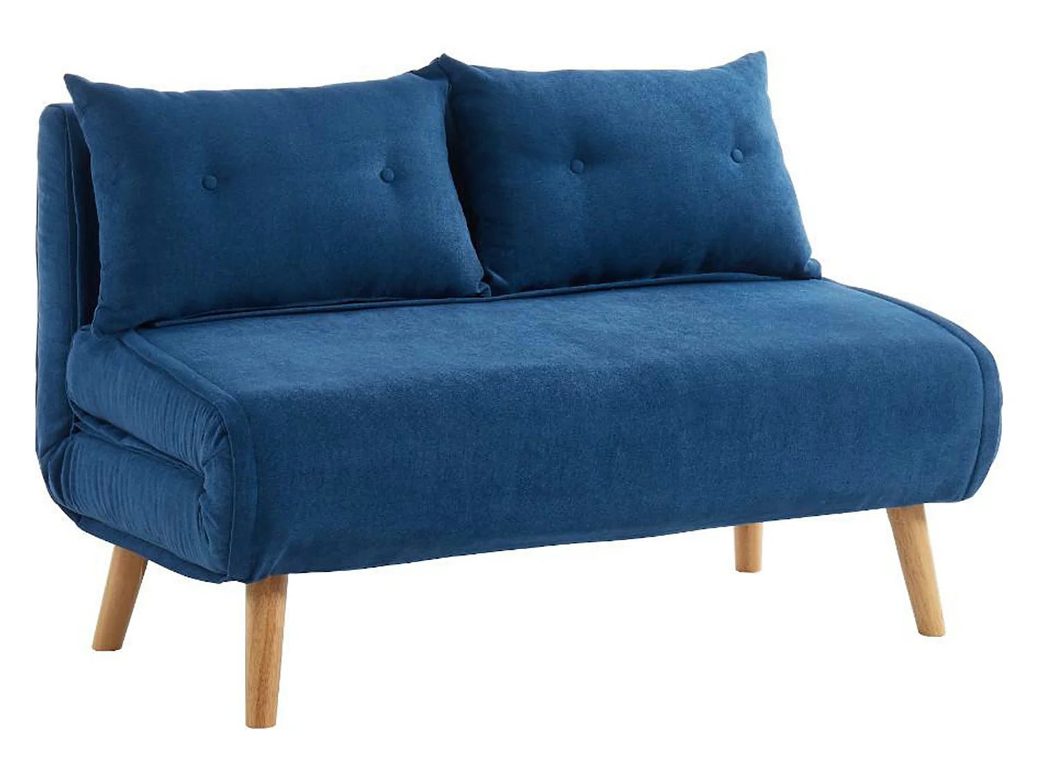 Sofá cama de 2 plazas de tela VALERIO - Azul