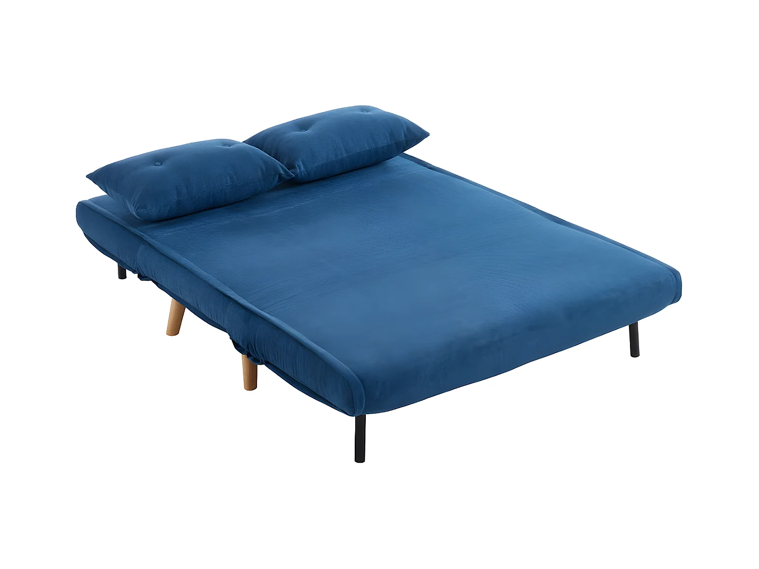 Sofá cama de 2 plazas de tela VALERIO - Azul