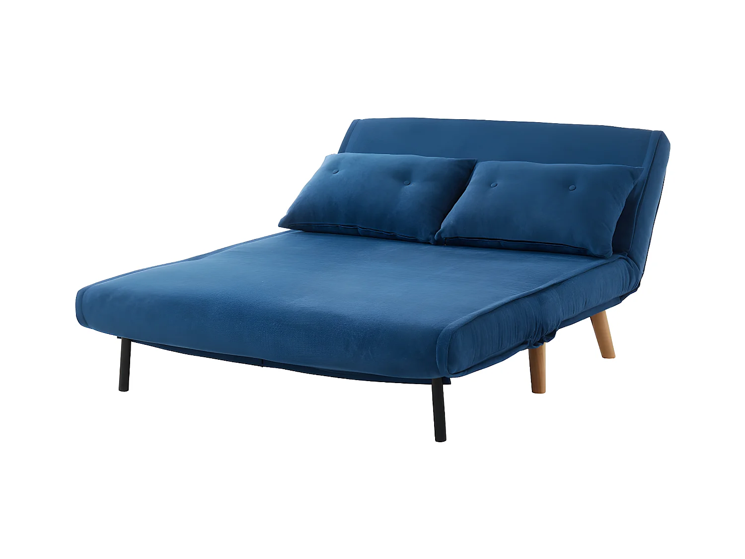 Sofá cama de 2 plazas de tela VALERIO - Azul