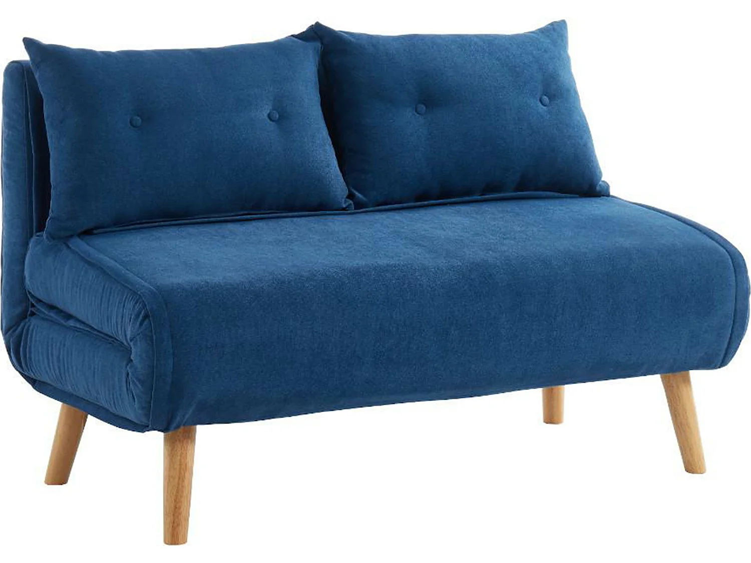 Schlafsofa 2-Sitzer - Stoff - Blau - VALERIO