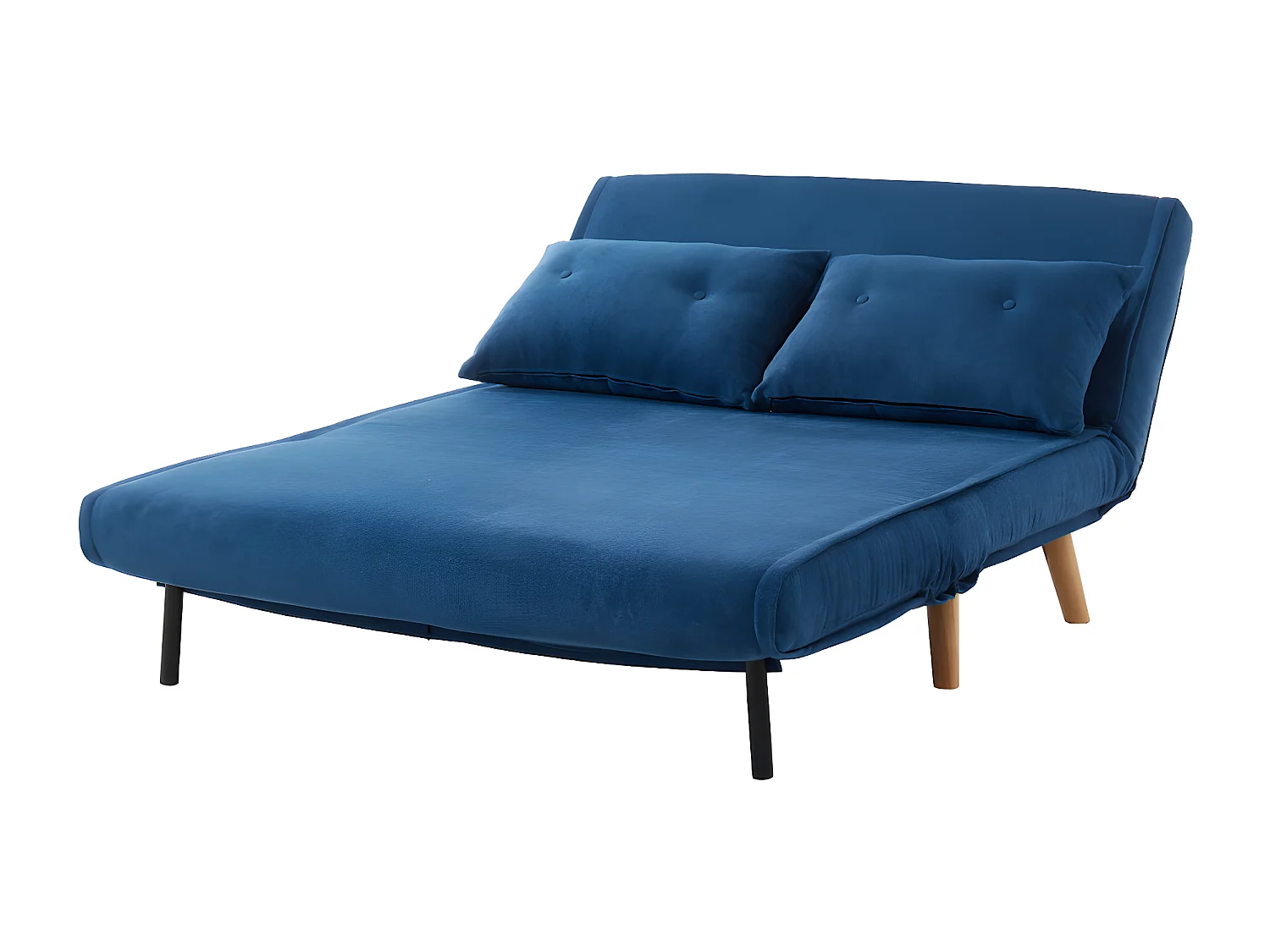 Schlafsofa 2-Sitzer - Stoff - Blau - VALERIO