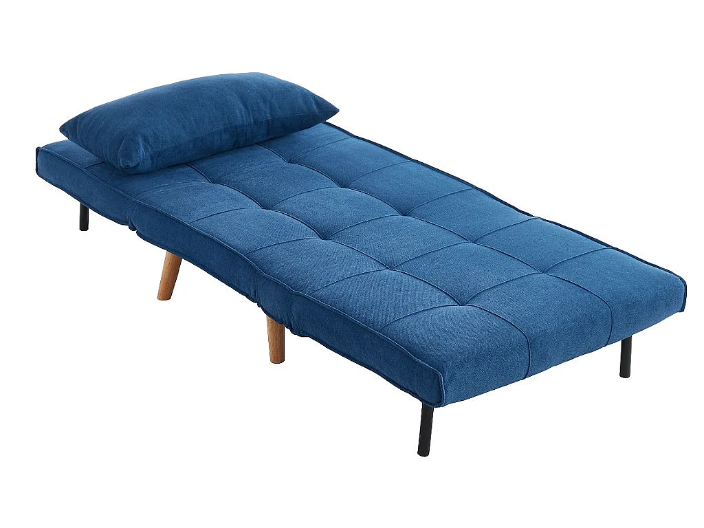 Fauteuil convertible XL en tissu CHILA - Bleu