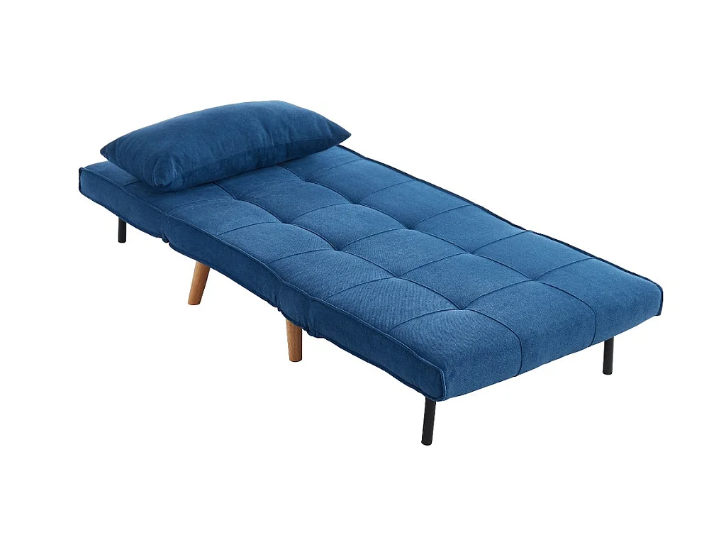 XL eenpersoons-slaapbank CHILA van stof - Blauw