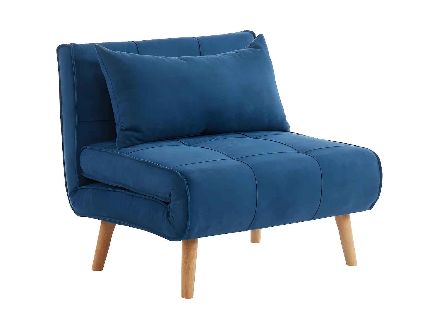 Fauteuil convertible en tissu bleu CHILA