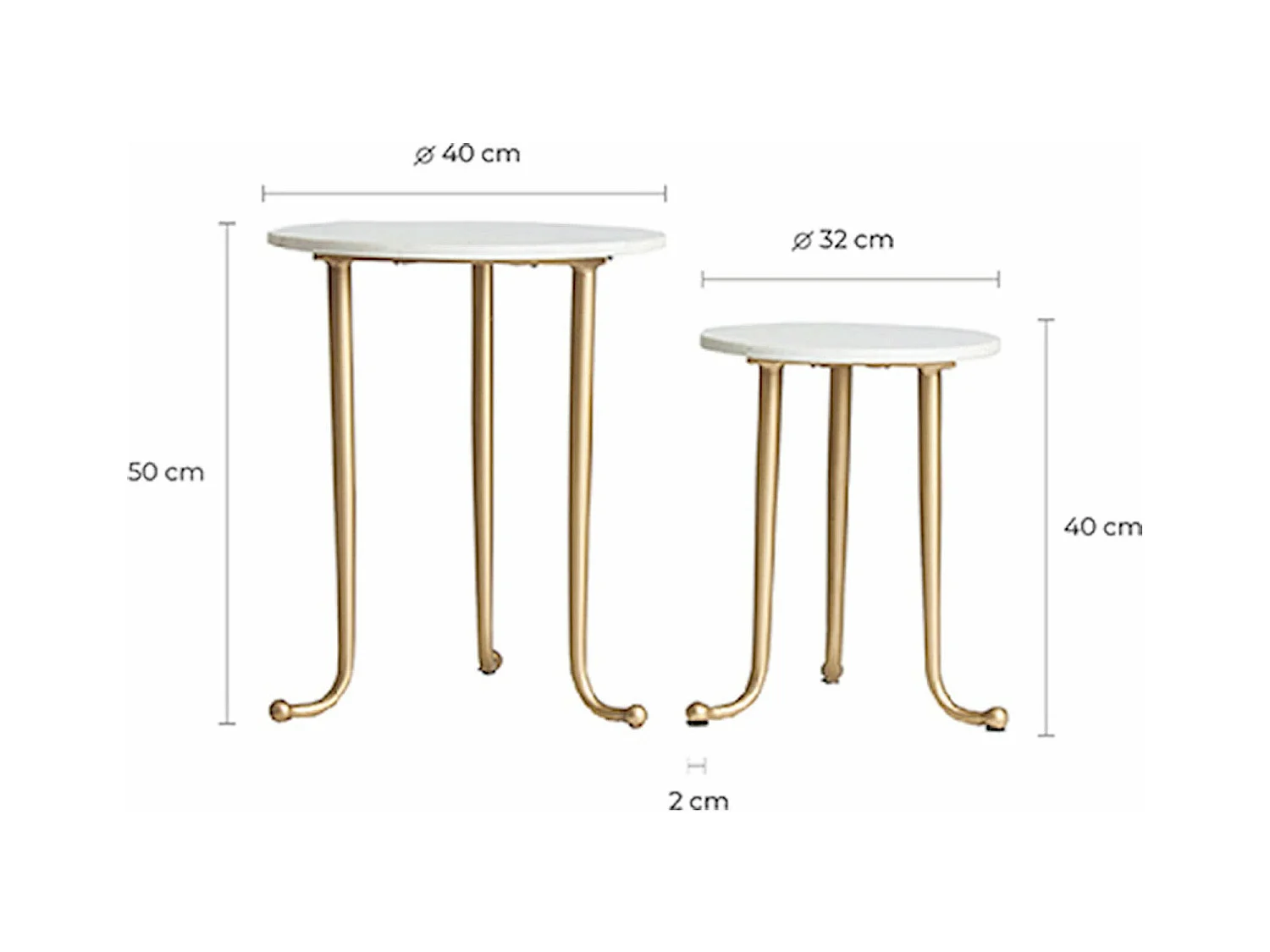 Table basse tweng (lot de 2)