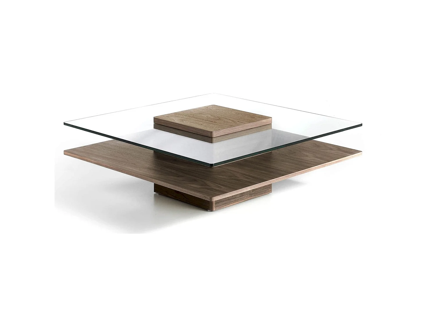 Table basse bois plateau en verre trempé