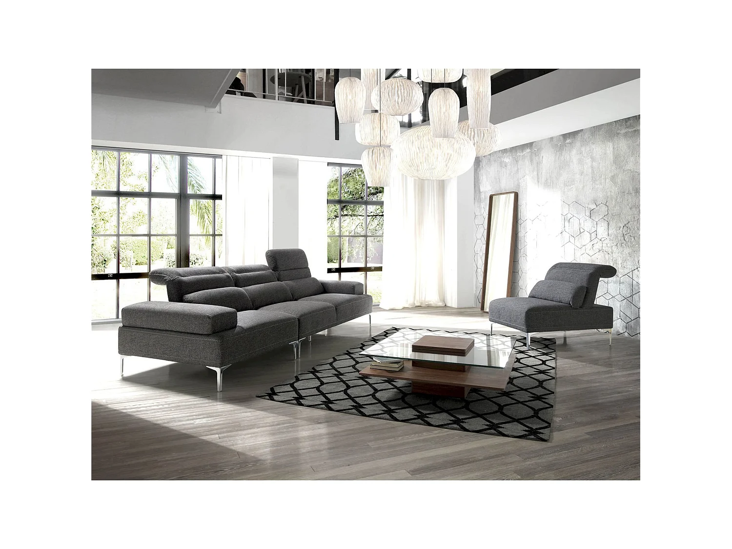 Table basse bois plateau en verre trempé