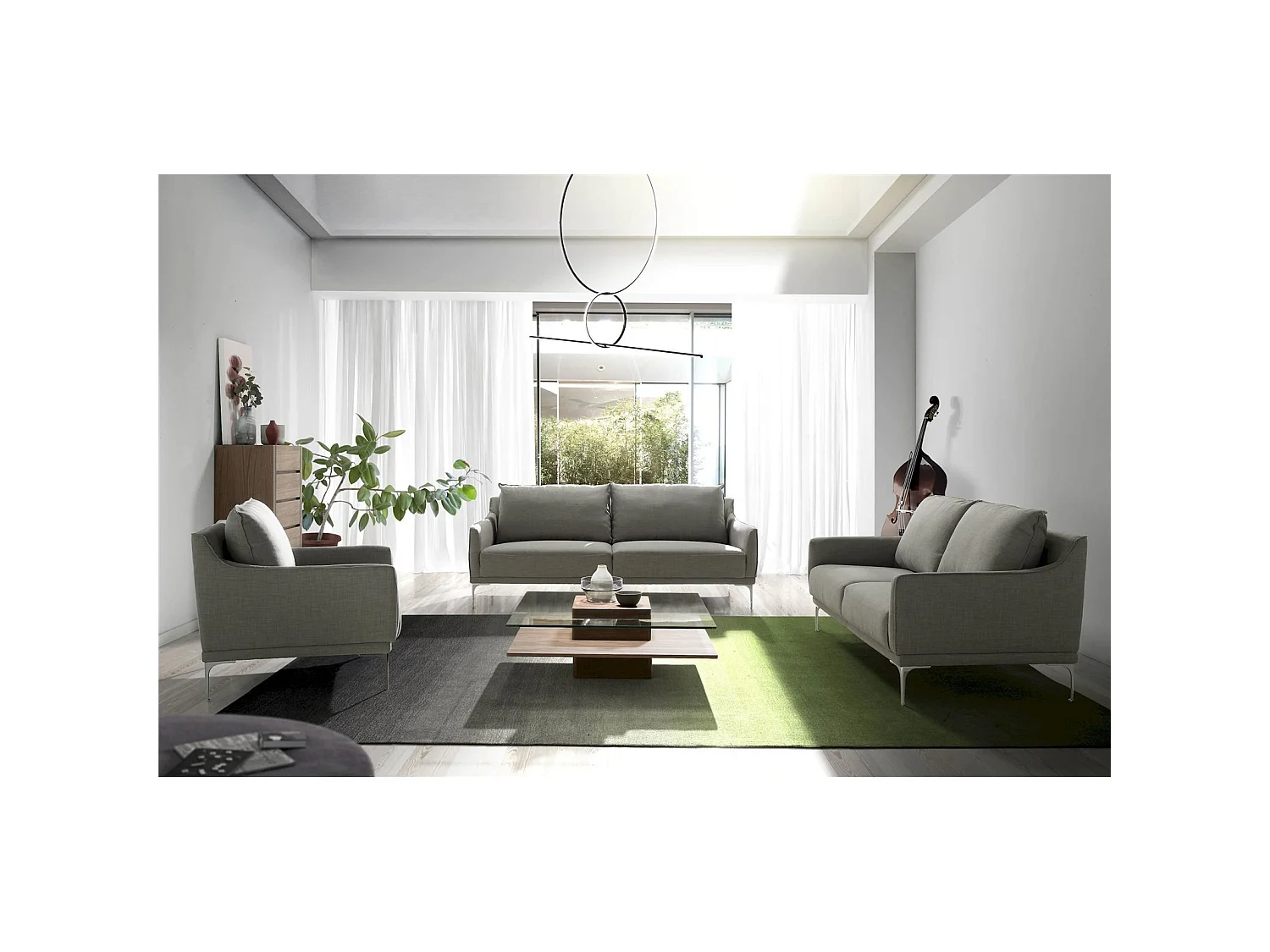 Table basse bois plateau en verre trempé