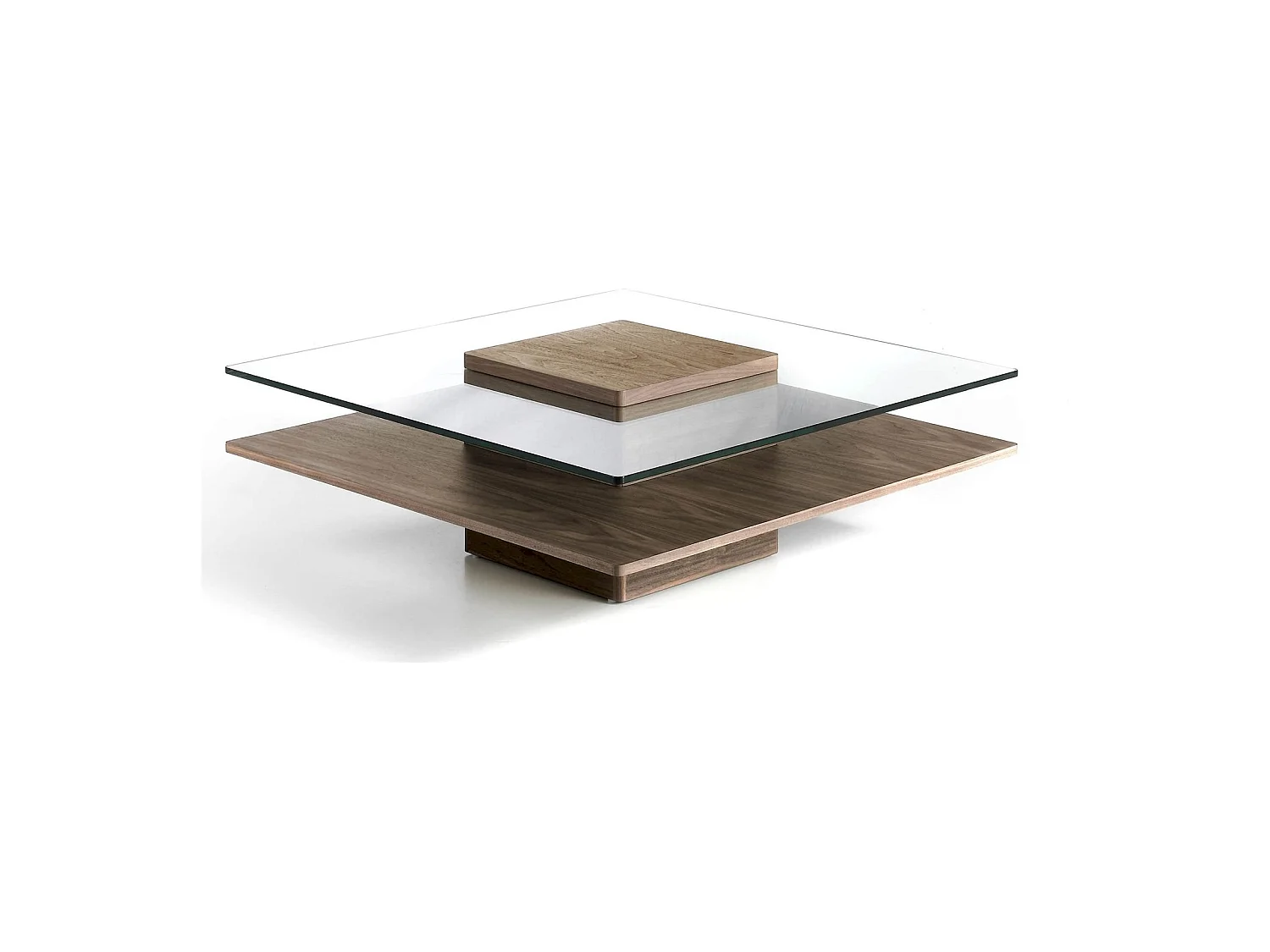 Table basse bois plateau en verre trempé