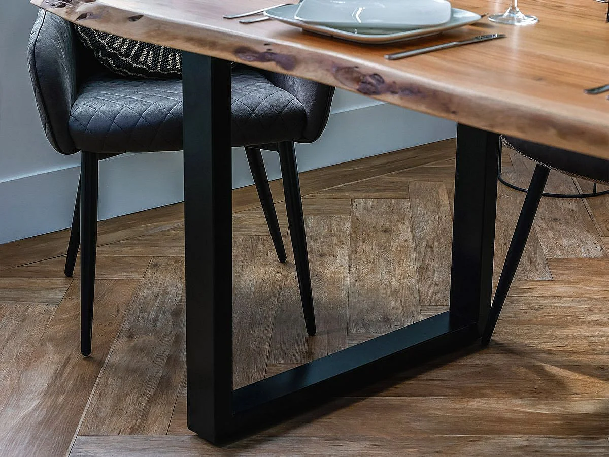 Table de Repas en Bois "Crosa II" 180cm Marron & Noir