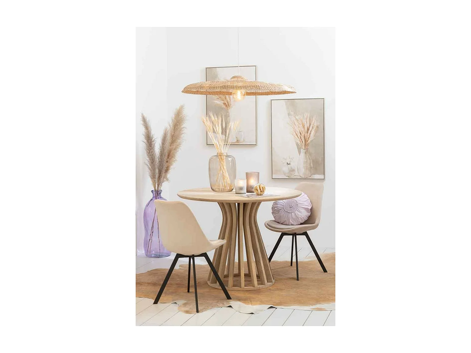 Table de Repas en Bois "Connie" 110cm Naturel