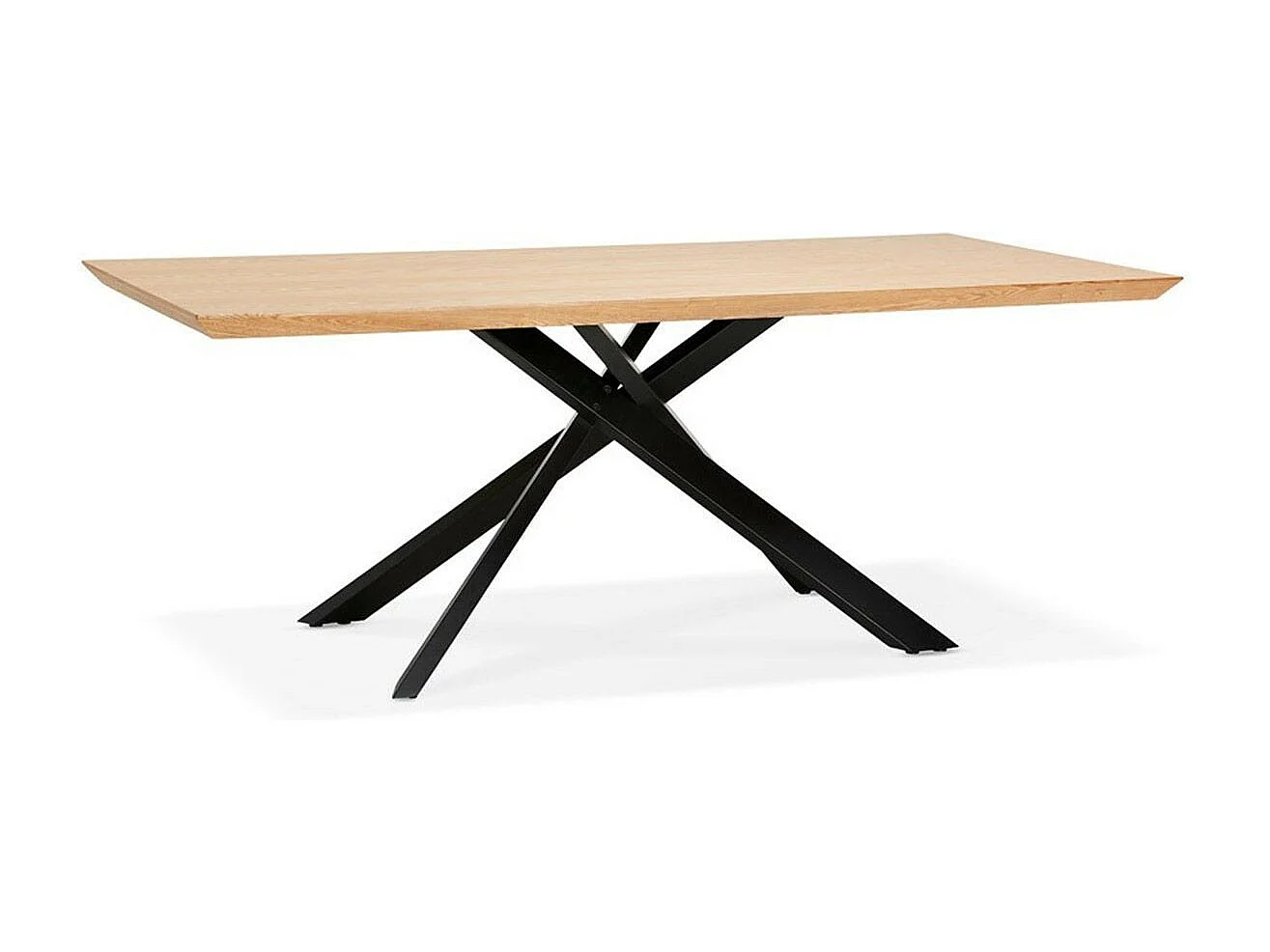 Table à Manger en Bois "Laby" 200cm Naturel & Noir