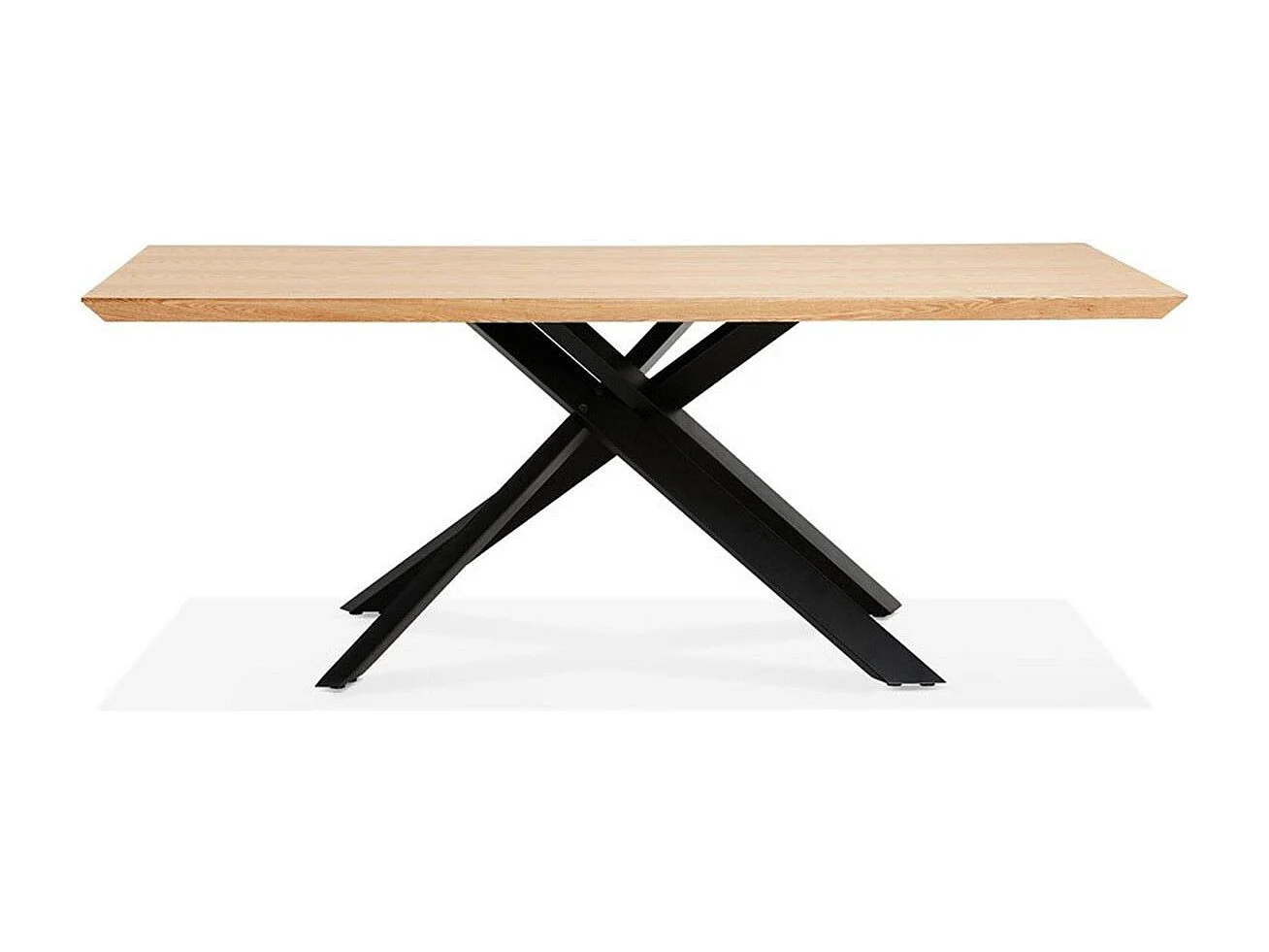 Table à Manger en Bois "Laby" 200cm Naturel & Noir
