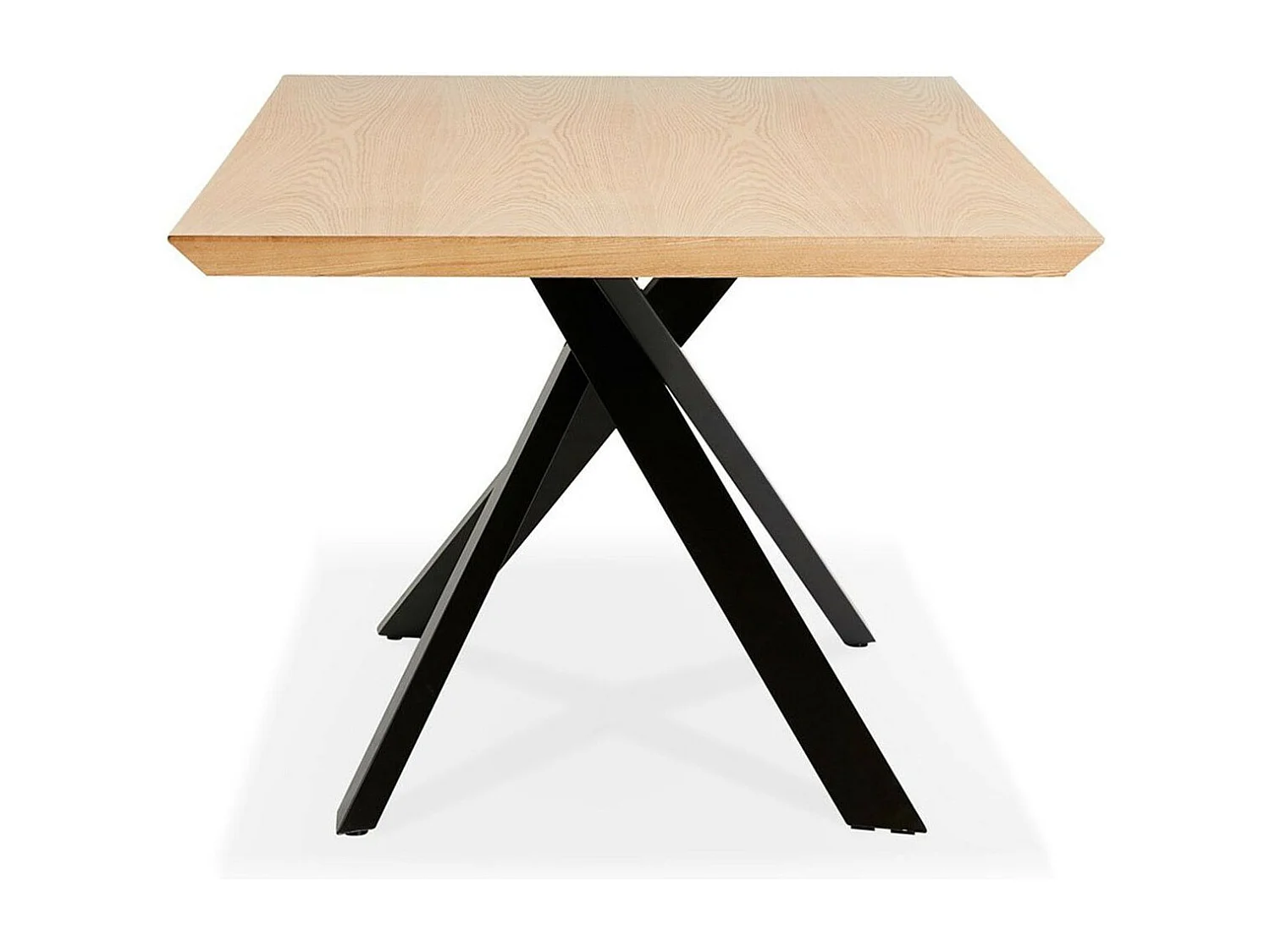 Table à Manger en Bois "Laby" 200cm Naturel & Noir