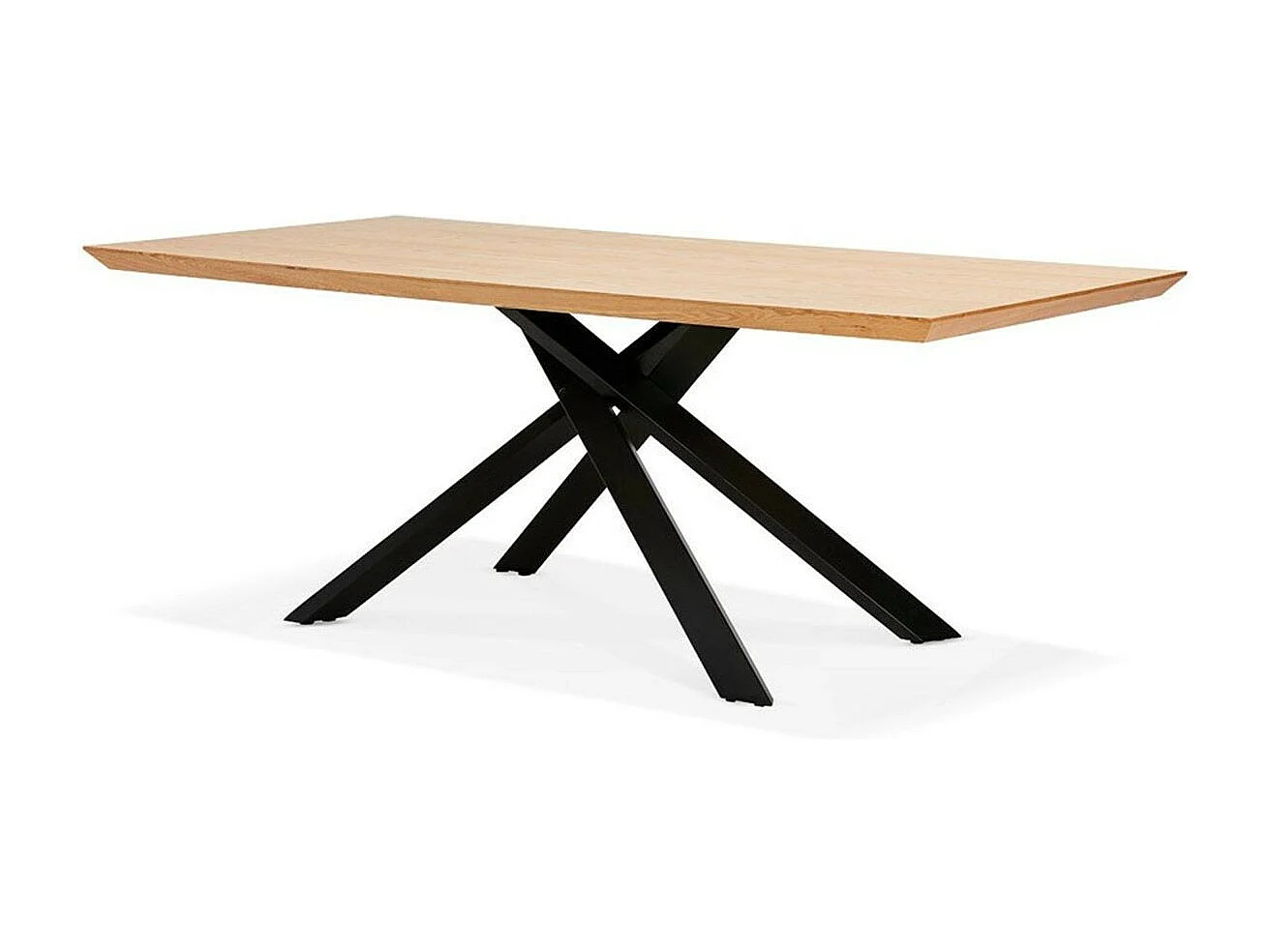 Table à Manger en Bois "Laby" 200cm Naturel & Noir