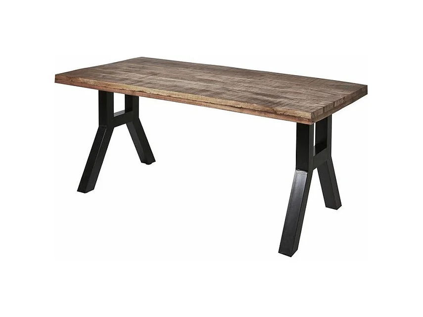 Table de Repas en Bois "Minga" 180cm Noir & Marron