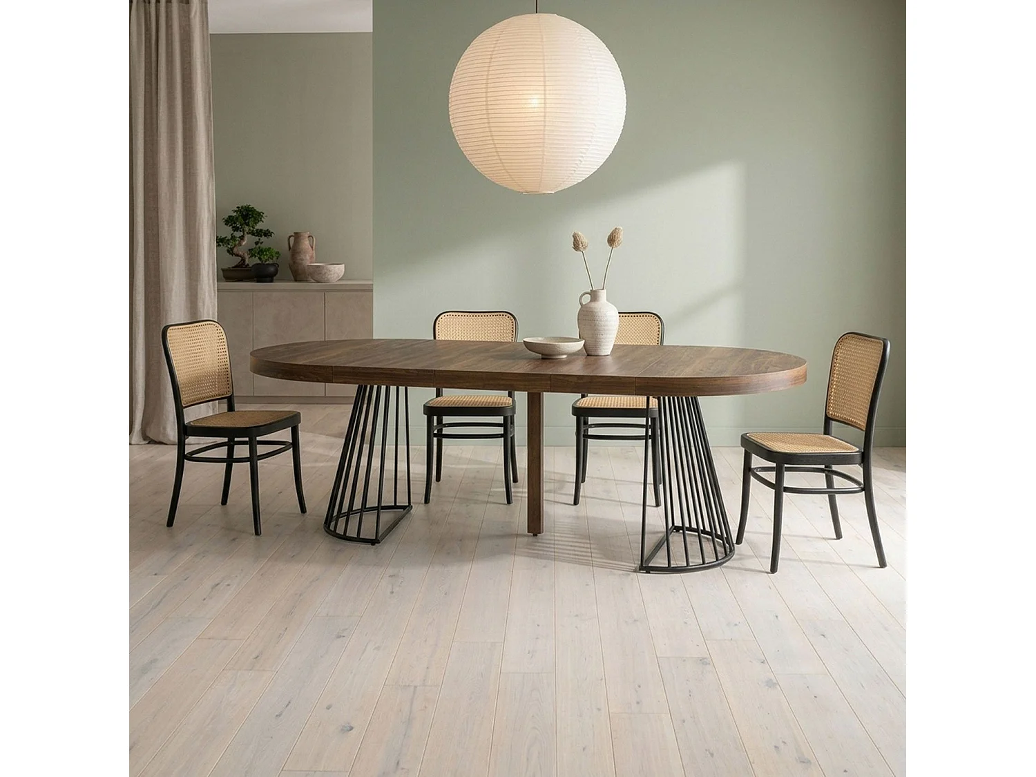 Table de Repas Extensible "Virginia" 110-260cm Naturel