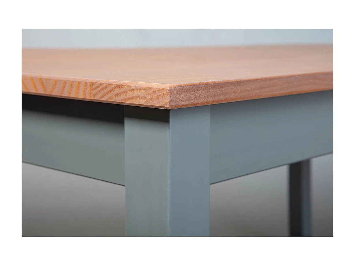 Table de Repas Bois "Zernan" 160cm Gris & Naturel