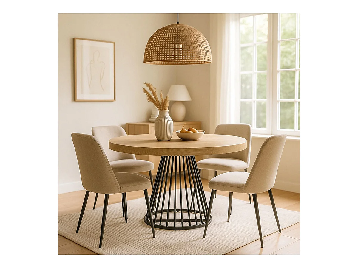 Table de Repas Extensible "Virginia" 110-260cm Beige