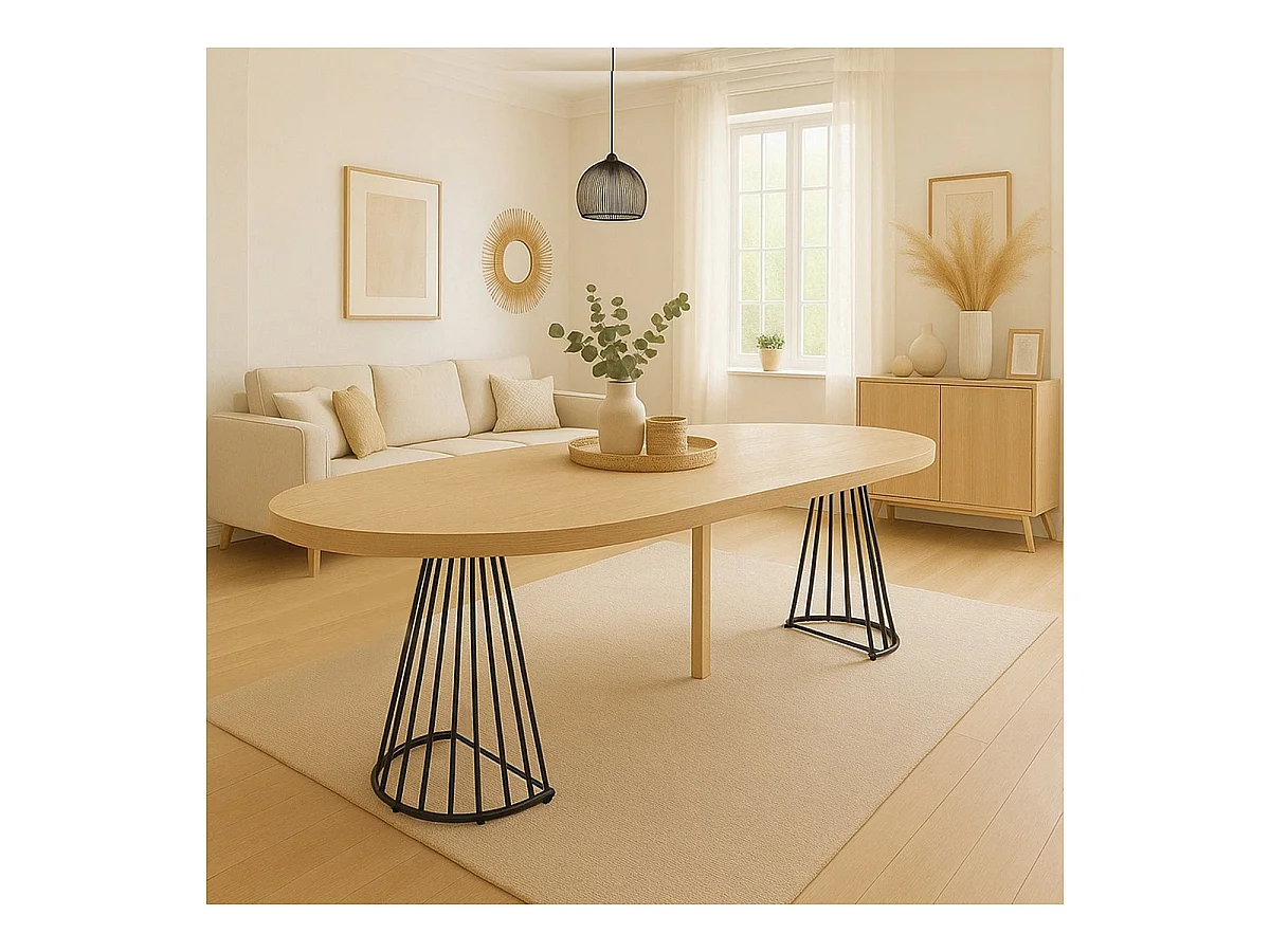 Table de Repas Extensible "Virginia" 110-260cm Beige